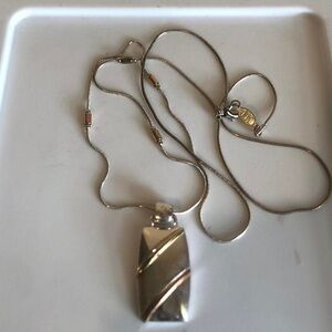 CH Carolina Herrera Silver Tag Pendant Necklace